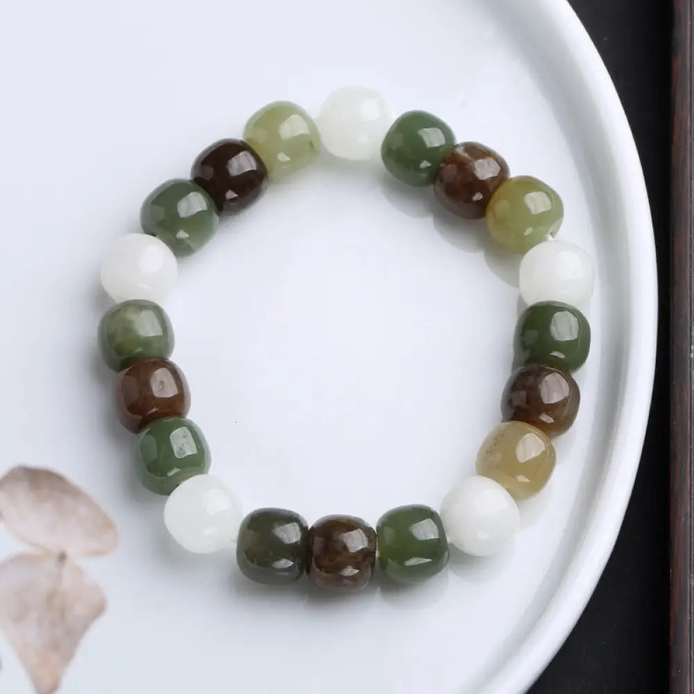 Buddha Stones Gradient Jade Luck Blessing Bracelet - BWOOOH - Multicolor Jade - Bracelet
