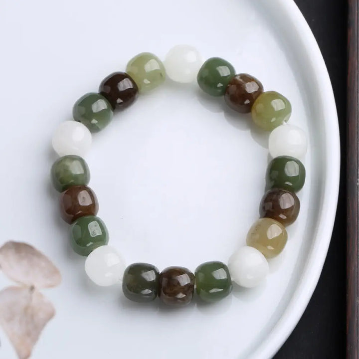 Buddha Stones Gradient Jade Luck Blessing Bracelet - BWOOOH - Multicolor Jade - Bracelet