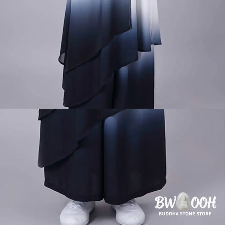 Buddha Stones Gradient Painting Meditation Prayer Spiritual Zen Tai Chi Qigong Practice Unisex Clothing Set - Clothes