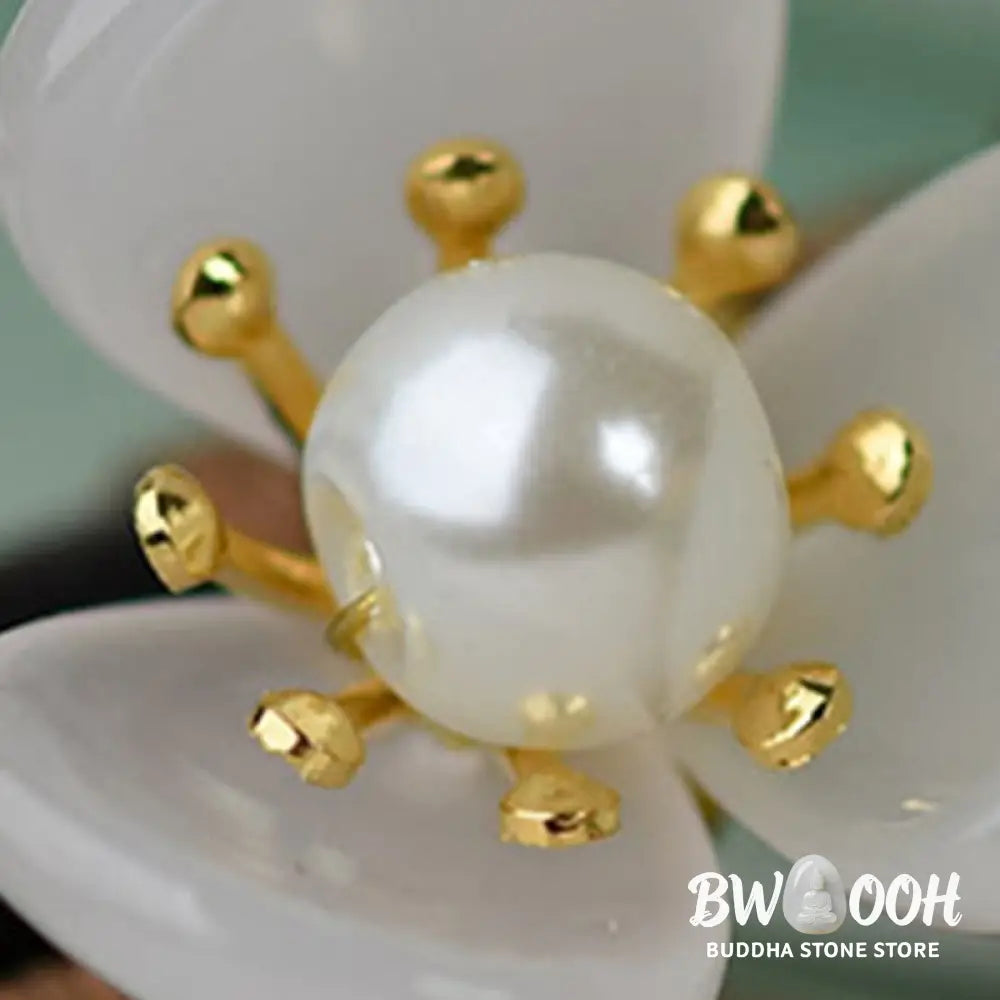Buddha Stones Grain Wood Liuli Magnolia Flowers Pearl Protection Hairpin - Magnolia Hairpin - Hairpin