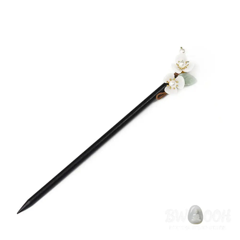 Buddha Stones Grain Wood Liuli Magnolia Flowers Pearl Protection Hairpin - Magnolia Hairpin - Hairpin