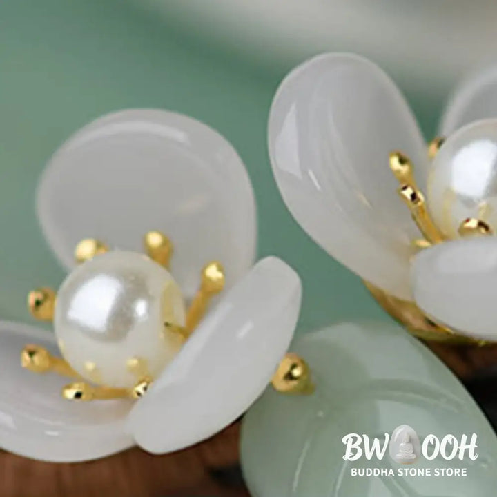 Buddha Stones Grain Wood Liuli Magnolia Flowers Pearl Protection Hairpin - Magnolia Hairpin - Hairpin