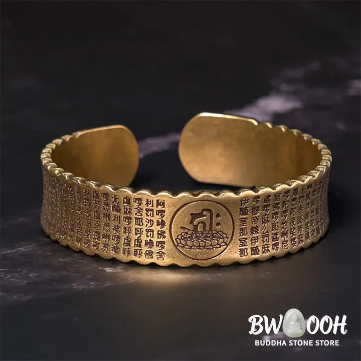 Buddha Stones Great Compassion Mantra Copper Brass Luck Self Care Bracelet Bangle - BWOOOH - Bracelet Bangle