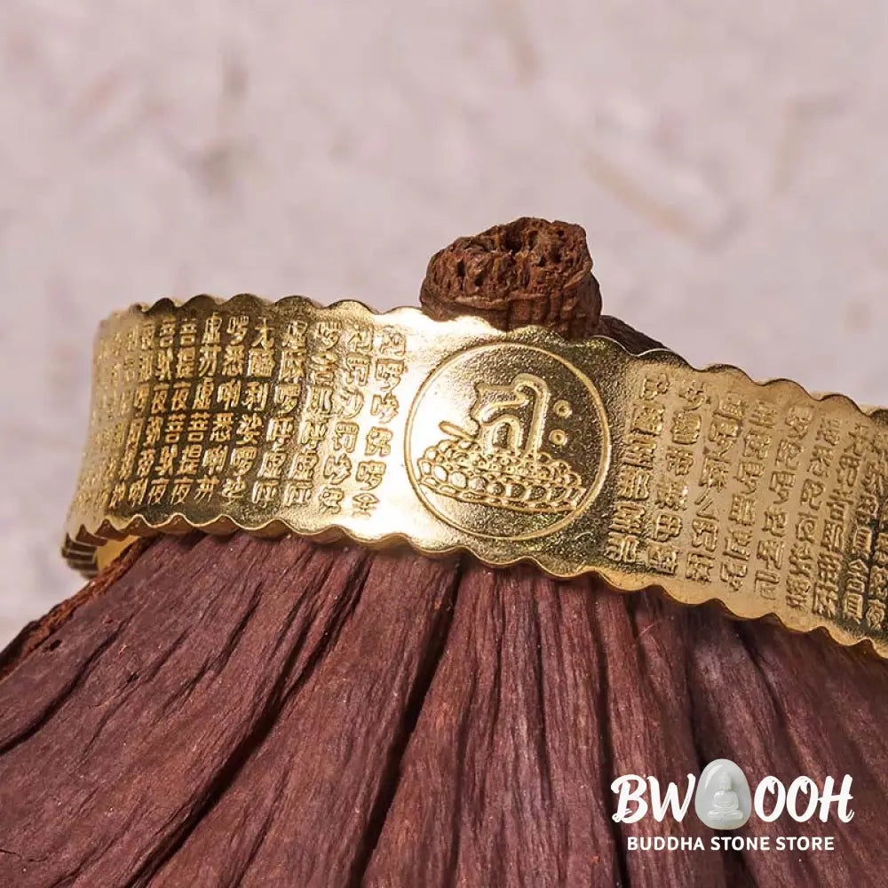 Buddha Stones Great Compassion Mantra Copper Brass Luck Self Care Bracelet Bangle - BWOOOH - Bracelet Bangle