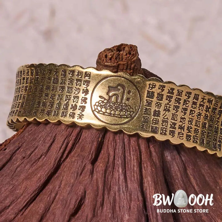 Buddha Stones Great Compassion Mantra Copper Brass Luck Self Care Bracelet Bangle - BWOOOH - Bracelet Bangle