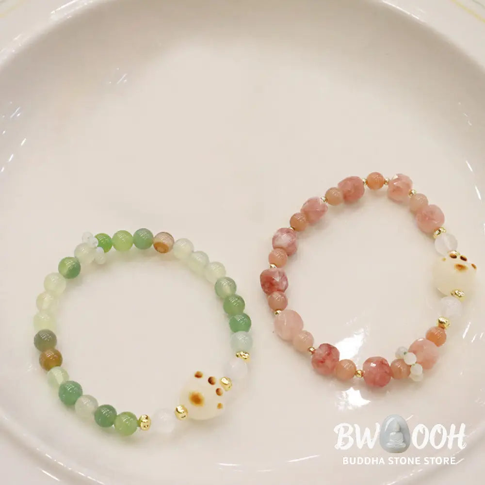 Buddha Stones Green Agate Sun Stone Cat’s Eye Bodhi Seed Cat Paw Support Bracelet - BWOOOH - Bracelet