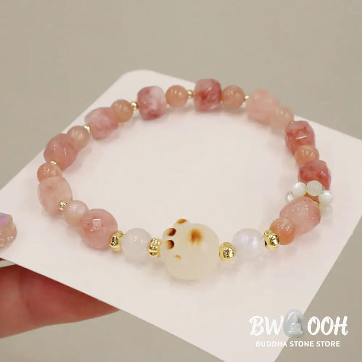 Buddha Stones Green Agate Sun Stone Cat’s Eye Bodhi Seed Cat Paw Support Bracelet - BWOOOH - Bracelet