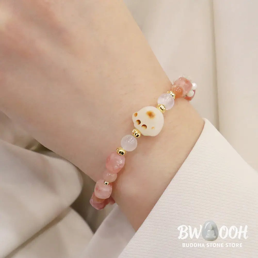 Buddha Stones Green Agate Sun Stone Cat’s Eye Bodhi Seed Cat Paw Support Bracelet - BWOOOH - Bracelet