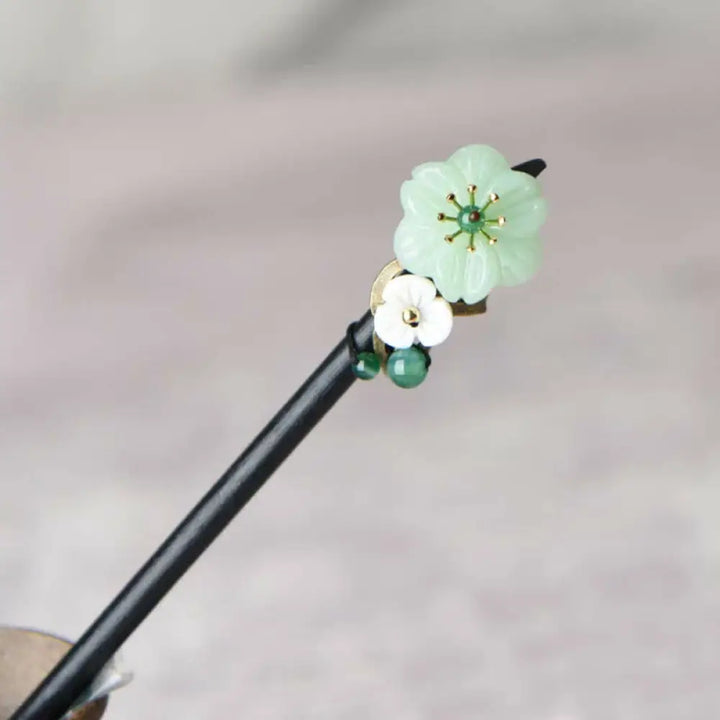 BWOOOH Green Aventurine Flower Agate Positivity Hairpin D