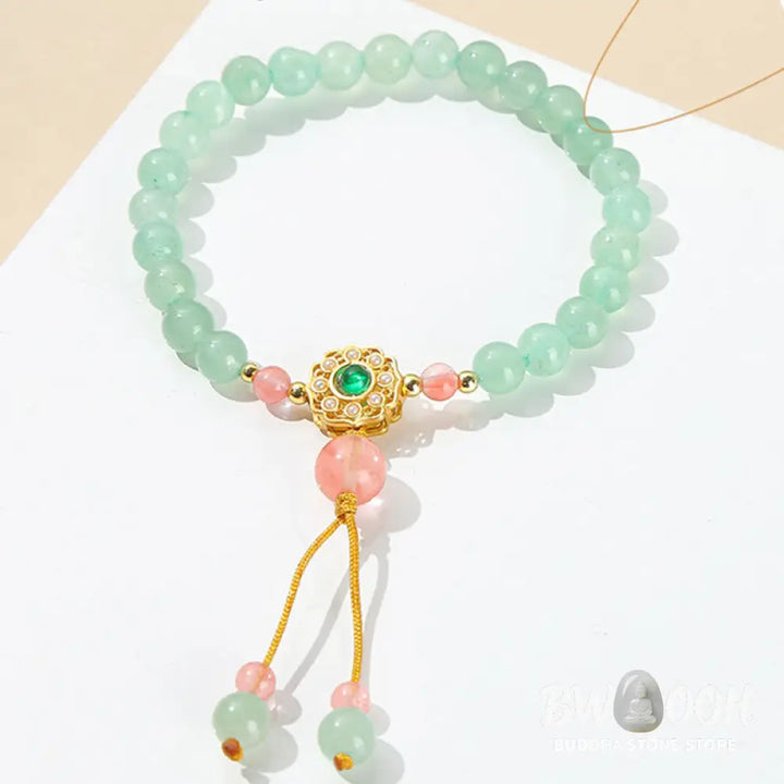 Buddha Stones Green Aventurine Luck Bead Tassel Bracelet - BWOOOH - Green Aventurine(Luck♥Positivity) - Bracelet