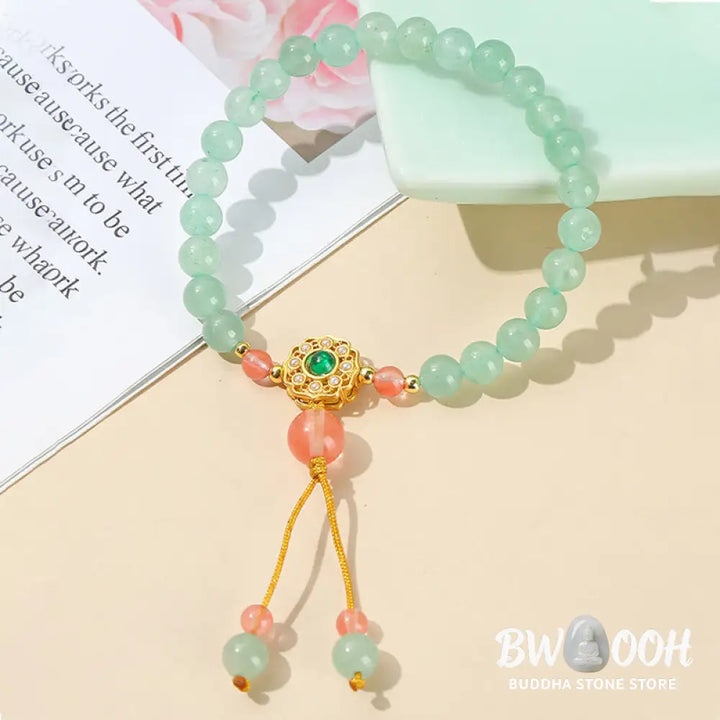 Buddha Stones Green Aventurine Luck Bead Tassel Bracelet - BWOOOH - Green Aventurine(Luck♥Positivity) - Bracelet