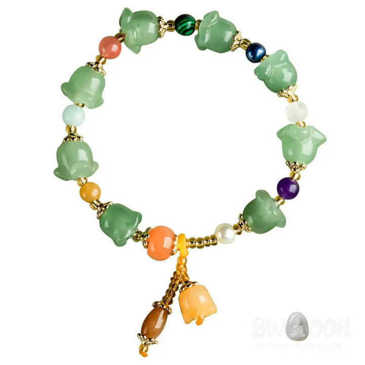Buddha Stones Green Aventurine Magnolia Flower Luck Bracelet - BWOOOH - Green Aventurine(Luck♥Positivity)(Wrist