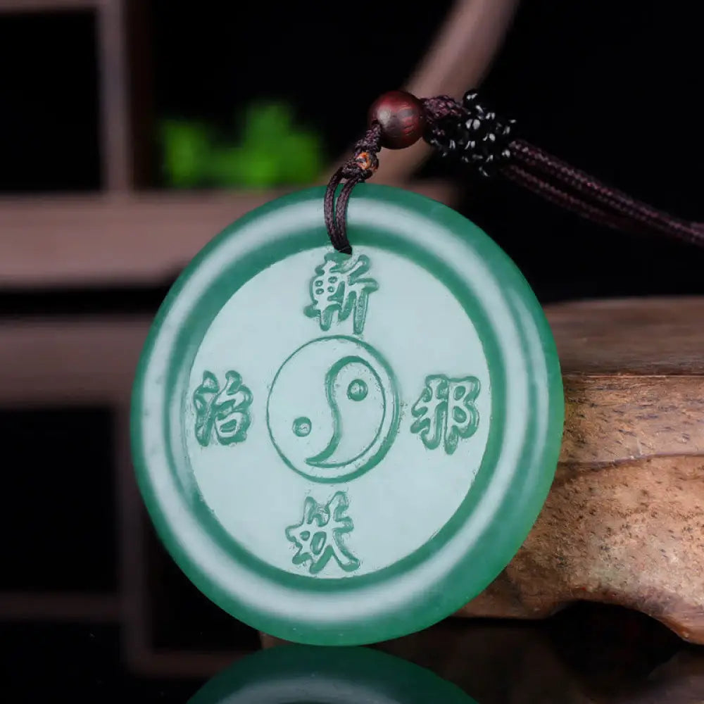 Buddha Stones Green Aventurine Yin Yang Balance Necklace Pendant - BWOOOH - Green Aventurine(Luck♥Positivity)