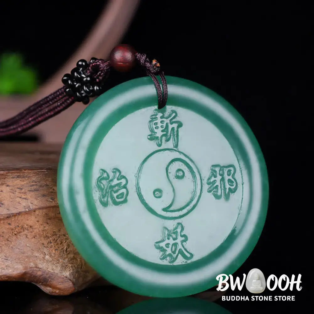 Buddha Stones Green Aventurine Yin Yang Balance Necklace Pendant - BWOOOH - Green Aventurine(Luck♥Positivity)