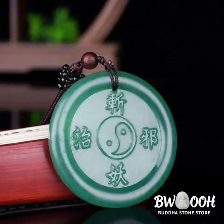 Buddha Stones Green Aventurine Yin Yang Balance Necklace Pendant - BWOOOH - Green Aventurine(Luck♥Positivity)