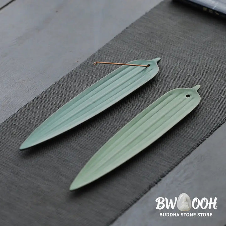 BWOOOH ceramic incense burner - Green Bamboo Leaf Healing Ceramic I