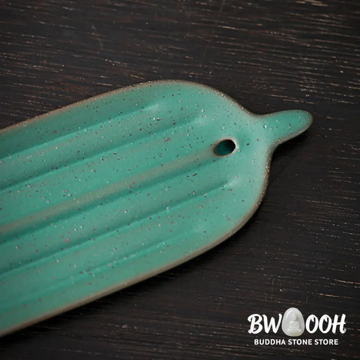 BWOOOH ceramic incense burner - Green Bamboo Leaf Healing Ceramic I