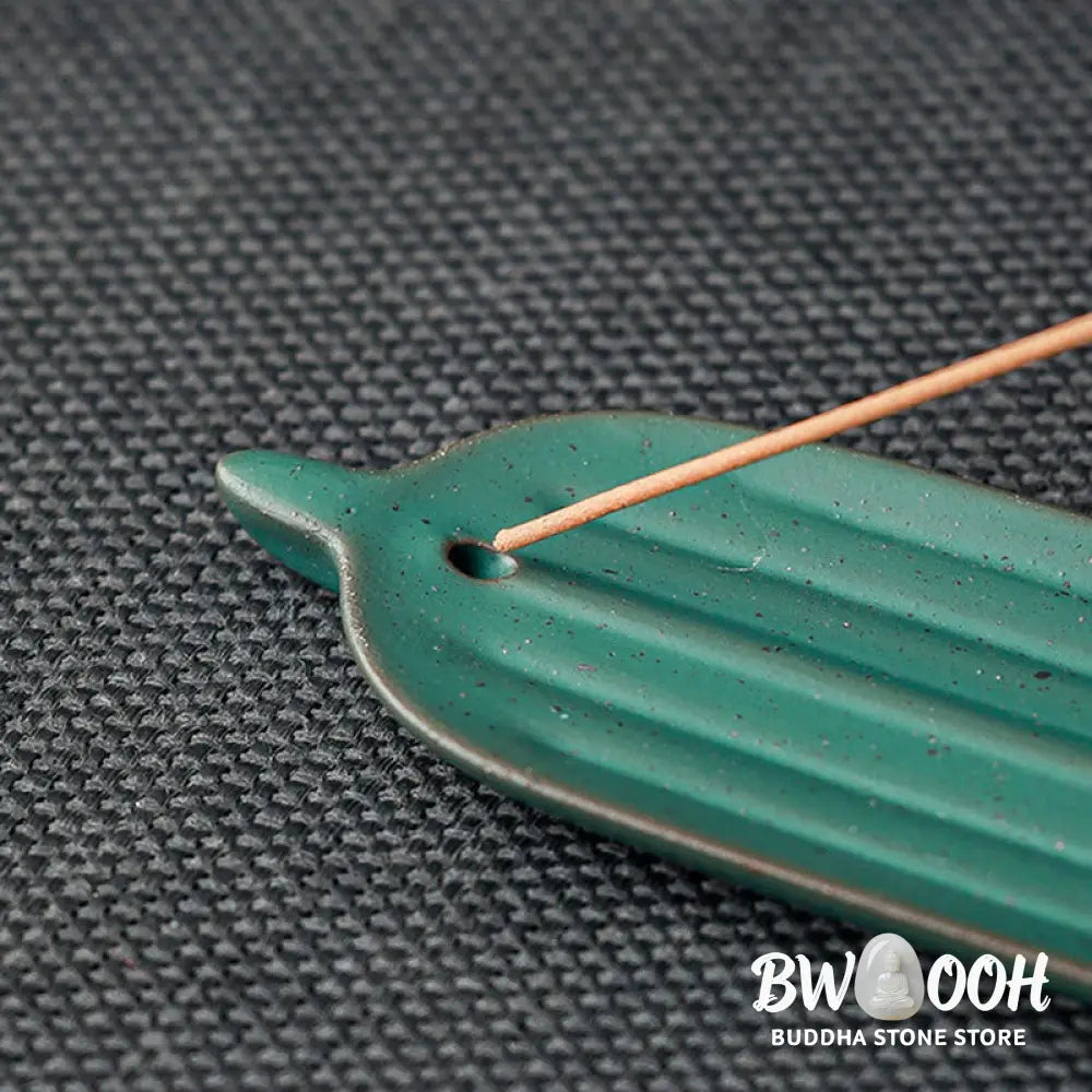 BWOOOH ceramic incense burner - Green Bamboo Leaf Healing Ceramic I