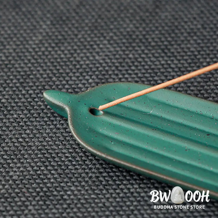 BWOOOH ceramic incense burner - Green Bamboo Leaf Healing Ceramic I