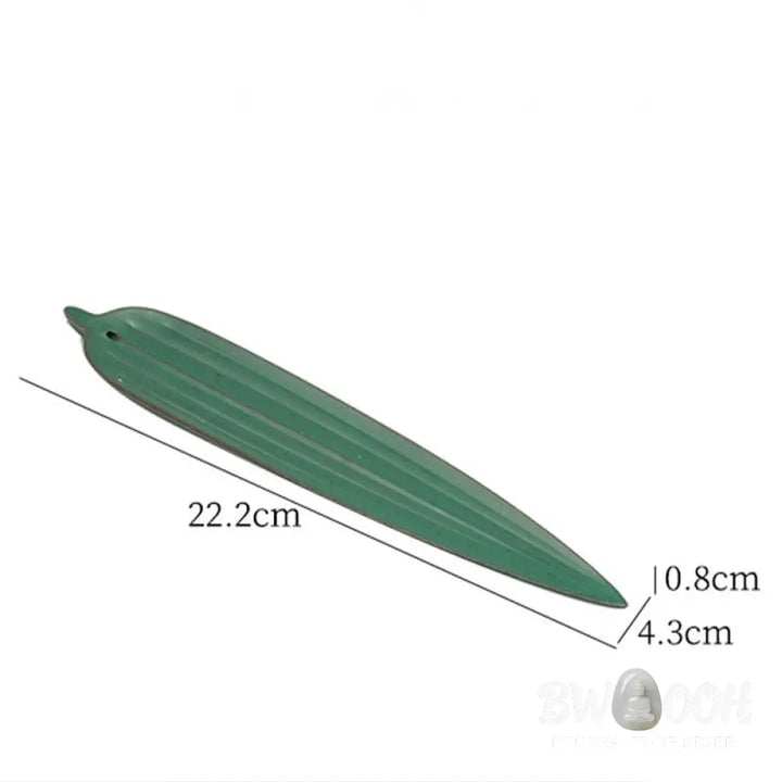 BWOOOH ceramic incense burner - Green Bamboo Leaf Healing Ceramic I
