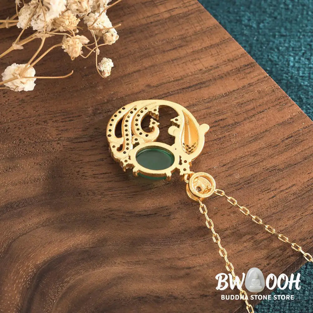 Buddha Stones Green Chalcedony Koi Fish Strength Necklace Pendant - BWOOOH - Koi Fish Green Chalcedony - Necklaces &amp;