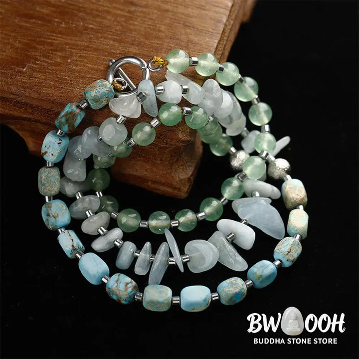 Buddha Stones Green Emperor Stone Green Aventurine Happiness Triple Wrap Bracelet - BWOOOH - Green Emperor Stone Green
