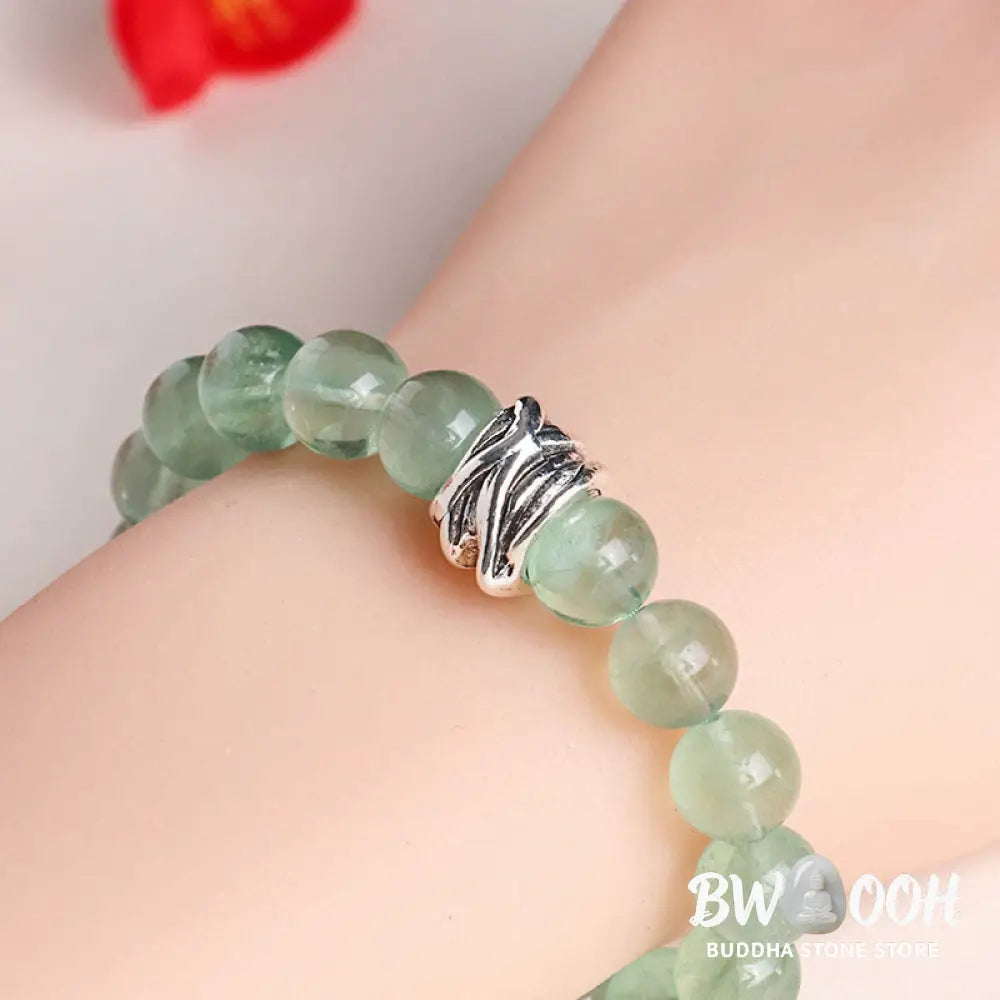 Buddha Stones Green Fluorite Beads Moon Star Peace Bracelet - BWOOOH - Bracelet