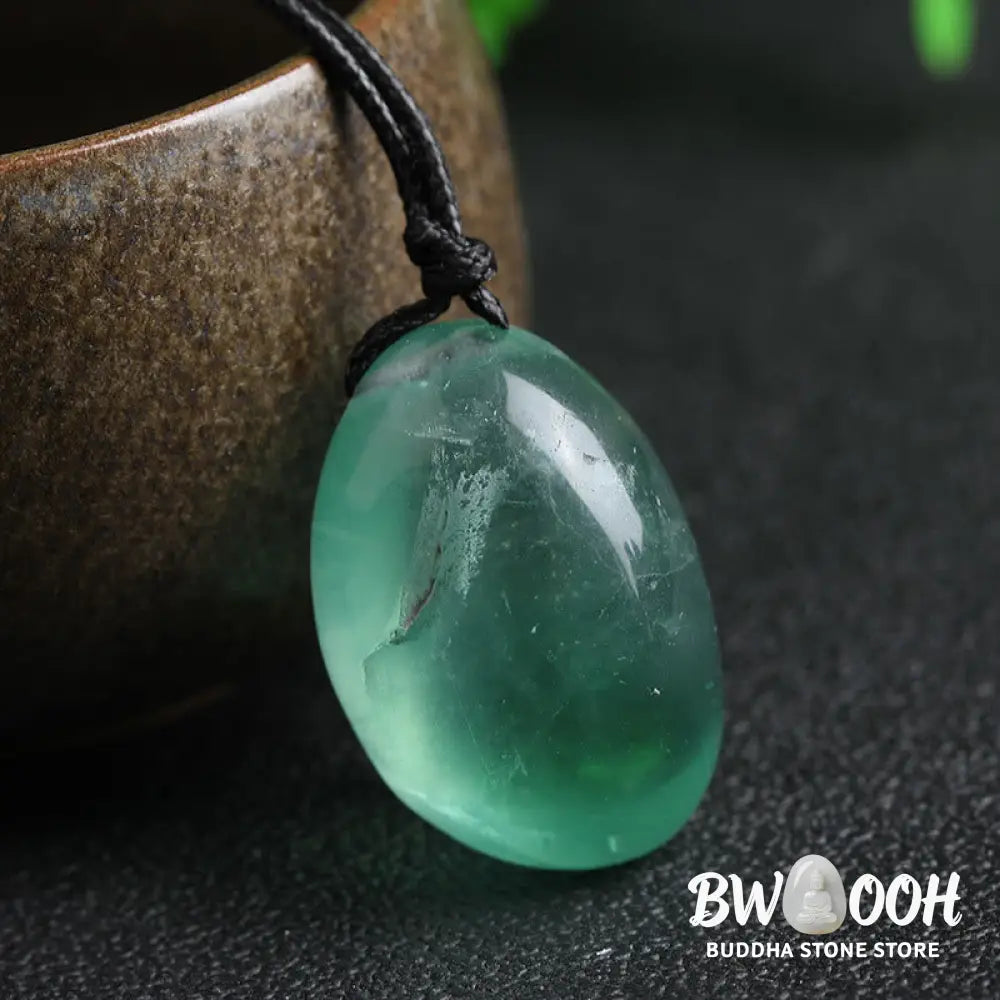 Buddha Stones Green Fluorite Power Necklace Pendant - BWOOOH - Green Fluorite(Natural Stone Random Shape) - Necklaces &amp;
