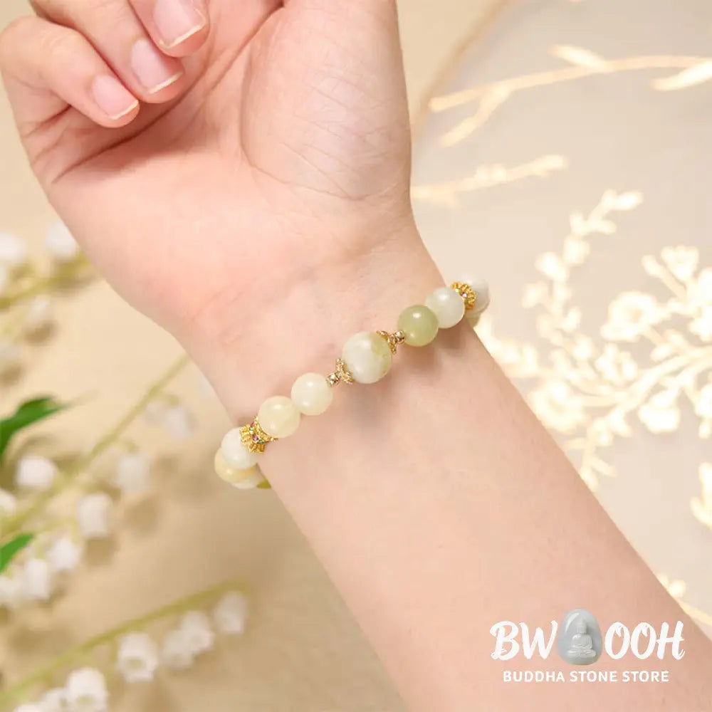 Buddha Stones Green Grape Color Jade Abundance Bracelet - BWOOOH - Jade(Wrist Circumference: 14-16cm) - Bracelet
