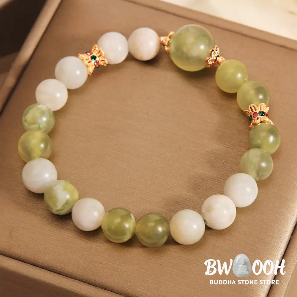 Buddha Stones Green Grape Color Jade Abundance Bracelet - BWOOOH - Jade(Wrist Circumference: 14-16cm) - Bracelet