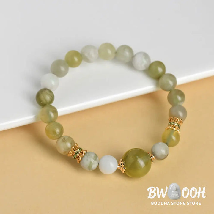 Buddha Stones Green Grape Color Jade Abundance Bracelet - BWOOOH - Jade(Wrist Circumference: 14-16cm) - Bracelet