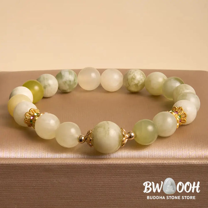 Buddha Stones Green Grape Color Jade Abundance Bracelet - BWOOOH - Jade(Wrist Circumference: 14-16cm) - Bracelet
