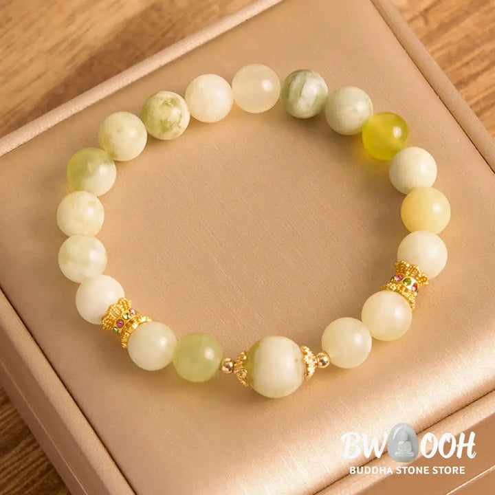 Buddha Stones Green Grape Color Jade Abundance Bracelet - BWOOOH - Jade(Wrist Circumference: 14-16cm) - Bracelet