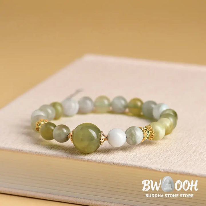 Buddha Stones Green Grape Color Jade Abundance Bracelet - BWOOOH - Jade(Wrist Circumference: 14-16cm) - Bracelet