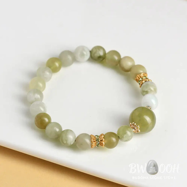 Buddha Stones Green Grape Color Jade Abundance Bracelet - BWOOOH - Jade(Wrist Circumference: 14-16cm) - Bracelet