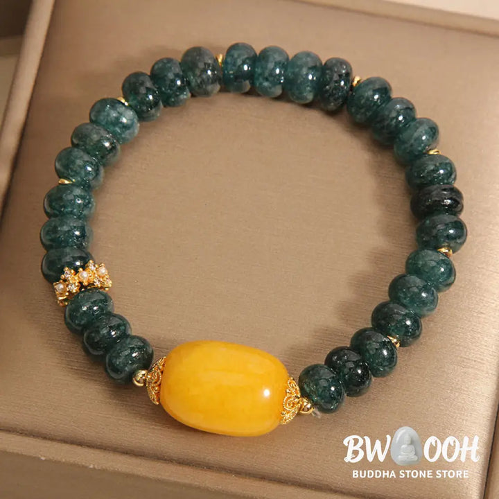 Buddha Stones Green Jade Abacus Beads Topaz Luck Bracelet - BWOOOH - Jade(Wrist Circumference 14-16cm) - Bracelet