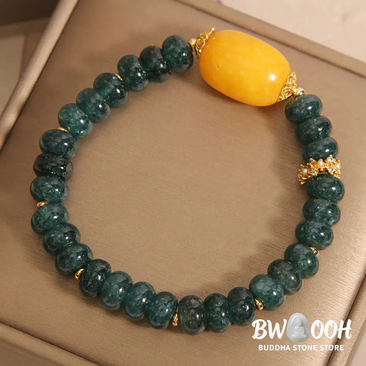 Buddha Stones Green Jade Abacus Beads Topaz Luck Bracelet - BWOOOH - Jade(Wrist Circumference 14-16cm) - Bracelet