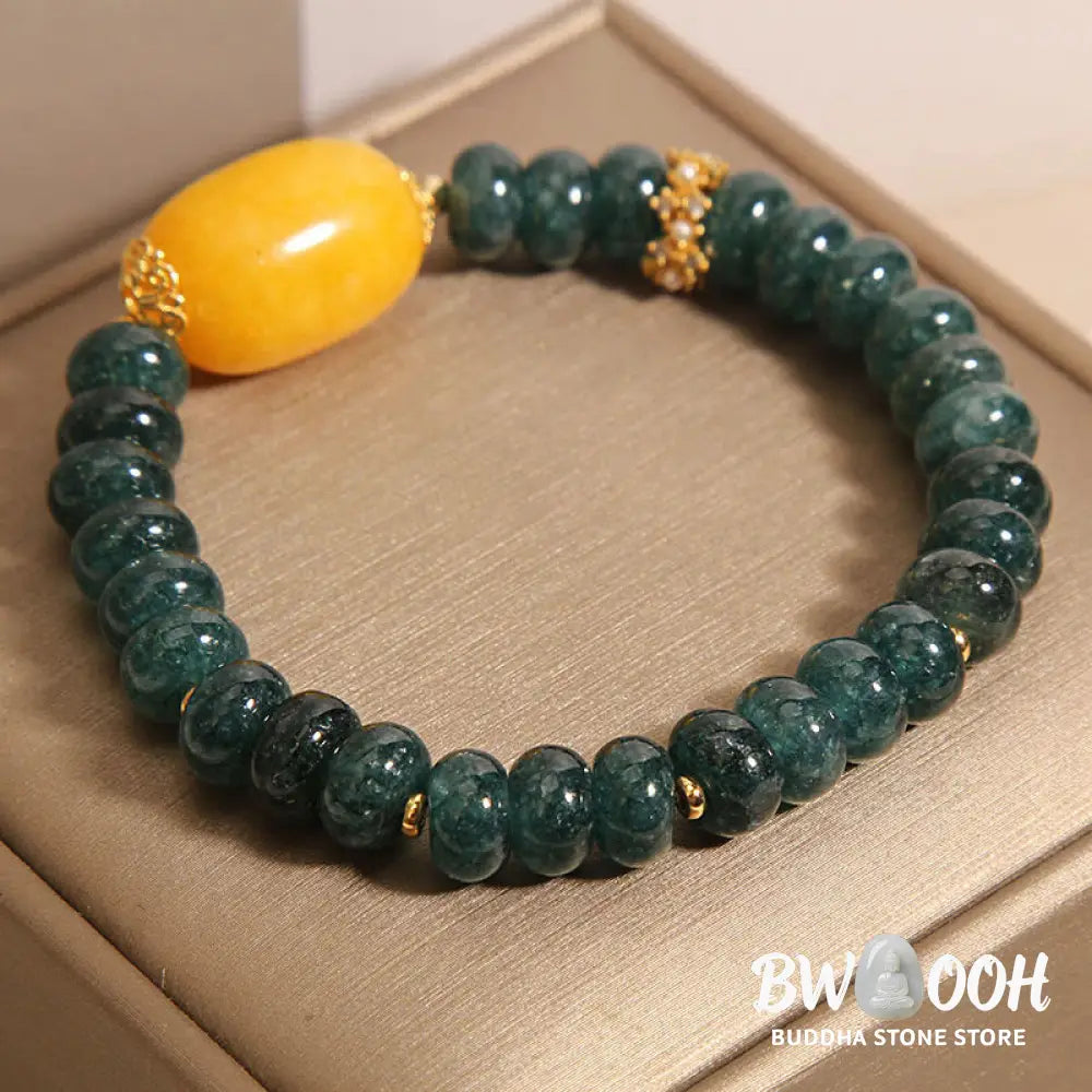 Buddha Stones Green Jade Abacus Beads Topaz Luck Bracelet - BWOOOH - Jade(Wrist Circumference 14-16cm) - Bracelet