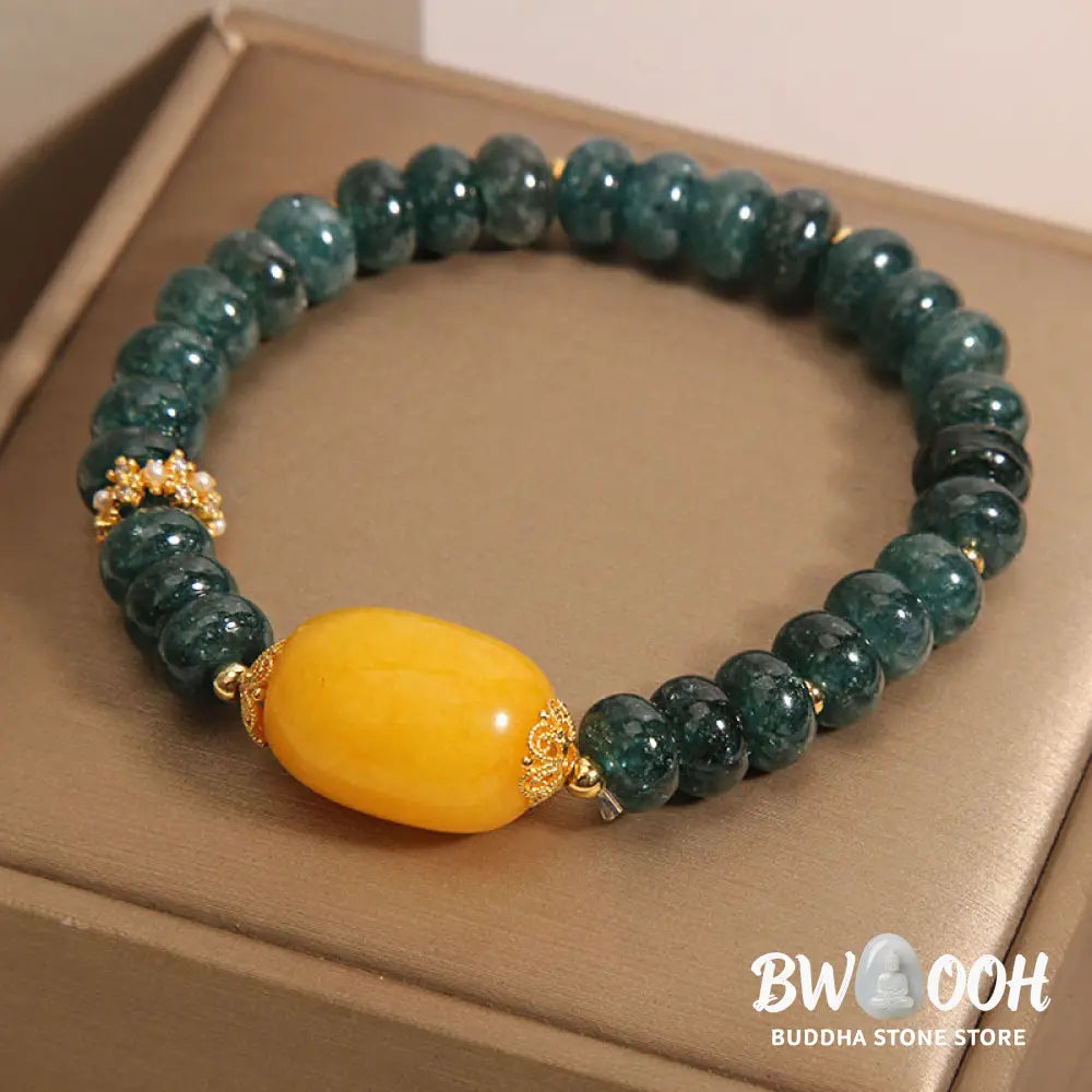 Buddha Stones Green Jade Abacus Beads Topaz Luck Bracelet - BWOOOH - Jade(Wrist Circumference 14-16cm) - Bracelet