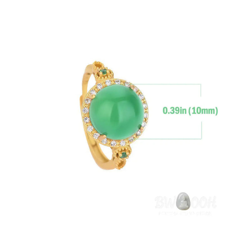Buddha Stones Green Jade Fortune Ring - BWOOOH - Jade - Rings