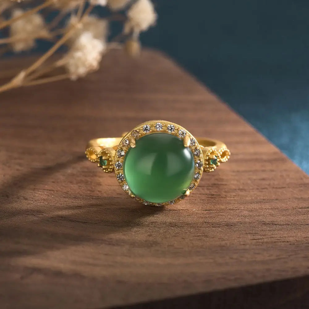 BWOOOH Green Jade Fortune Ring — Jade jade bracelet for spiritual healing and mindful living