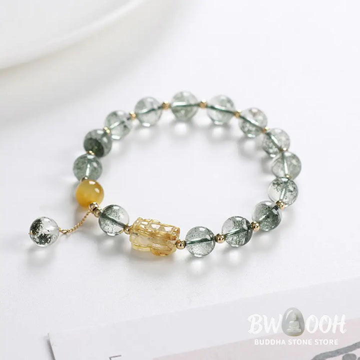 Buddha Stones Green Phantom Citrine PiXiu Confidence Bracelet - Green Phantom&amp;Citrine - Bracelet
