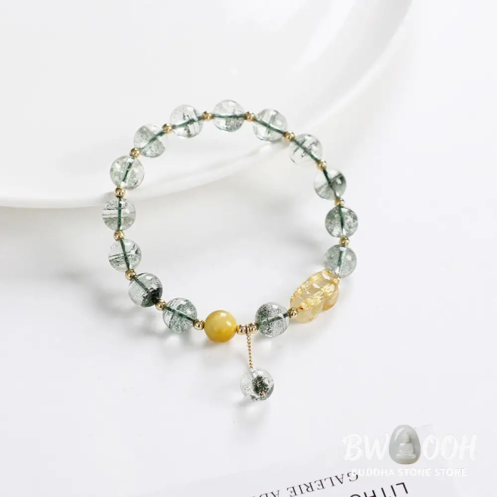 Buddha Stones Green Phantom Citrine PiXiu Confidence Bracelet - Green Phantom&amp;Citrine - Bracelet