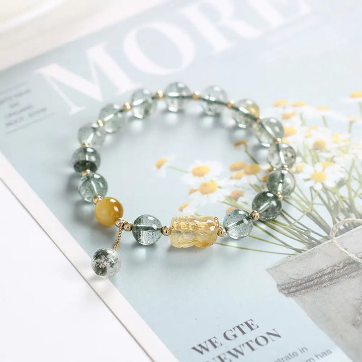 Buddha Stones Green Phantom Citrine PiXiu Confidence Bracelet - Green Phantom&amp;Citrine - Bracelet