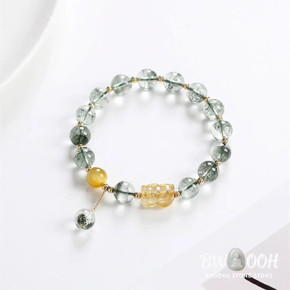 Buddha Stones Green Phantom Citrine PiXiu Confidence Bracelet - Green Phantom&amp;Citrine - Bracelet