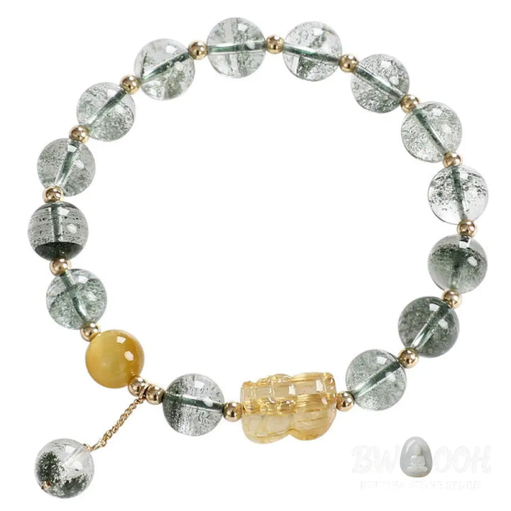 Buddha Stones Green Phantom Citrine PiXiu Confidence Bracelet - Green Phantom&amp;Citrine - Bracelet