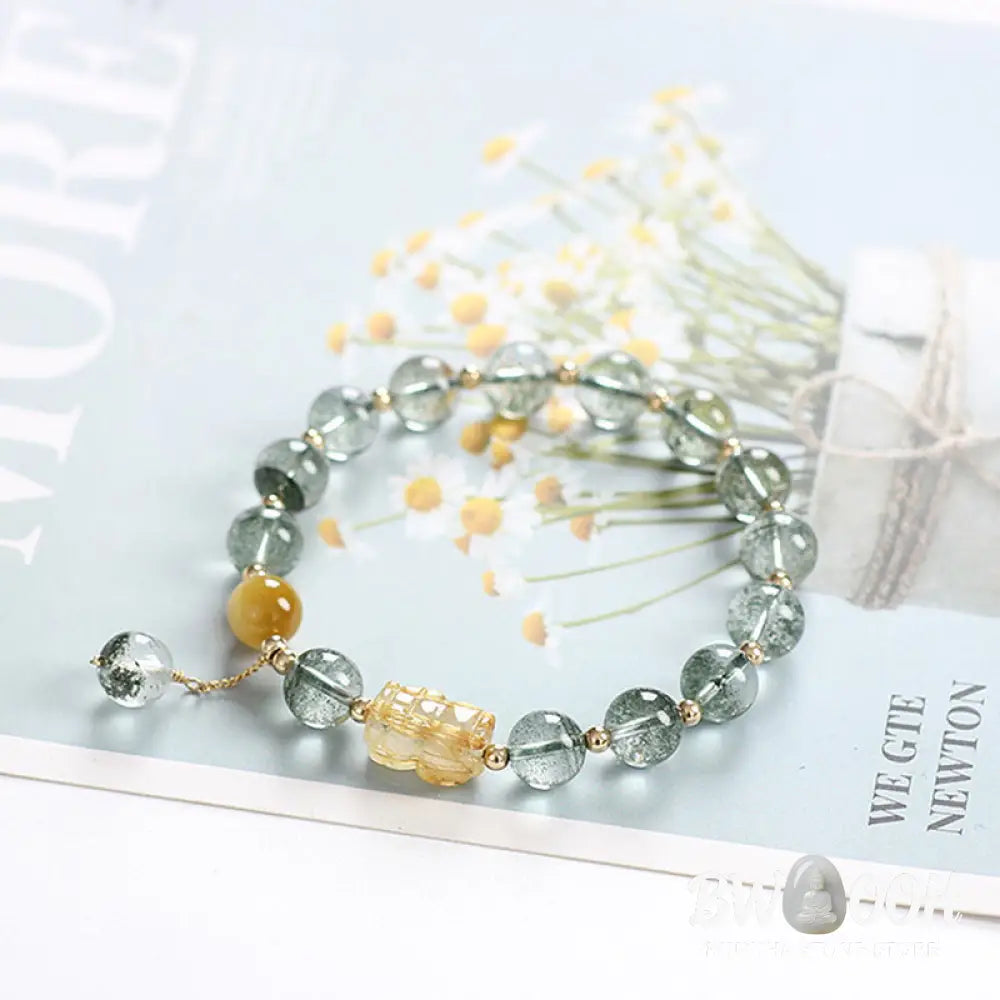Buddha Stones Green Phantom Citrine PiXiu Confidence Bracelet - Green Phantom&Citrine - Bracelet