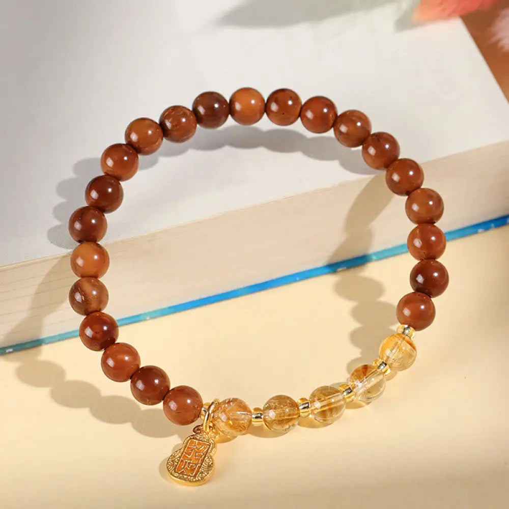 Buddha Stones Green Phantom Citrine Rutilated Quartz Super Seven Crystal Confidence Bracelet - BWOOOH - Citrine Kuka