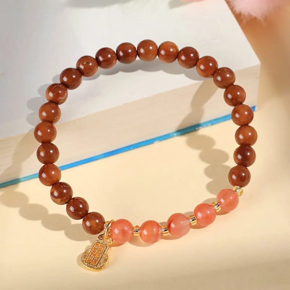 Buddha Stones Green Phantom Citrine Rutilated Quartz Super Seven Crystal Confidence Bracelet - BWOOOH - South Red Agate