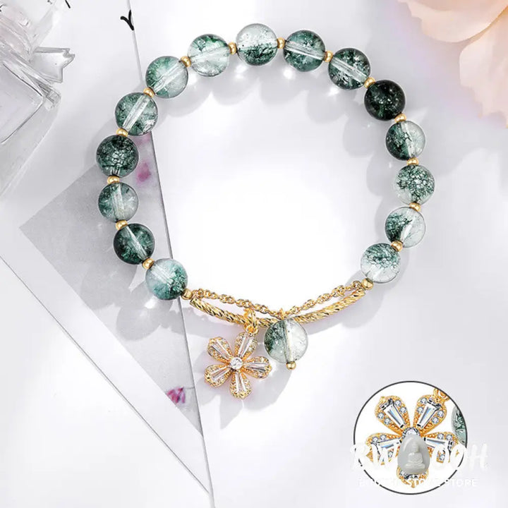 Buddha Stones Green Phantom Crystal Confidence Charm Bracelet - BWOOOH - Bracelet